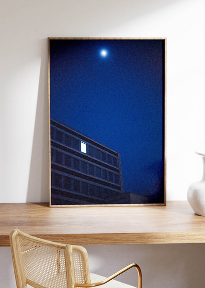 Art Print "Moon and office"