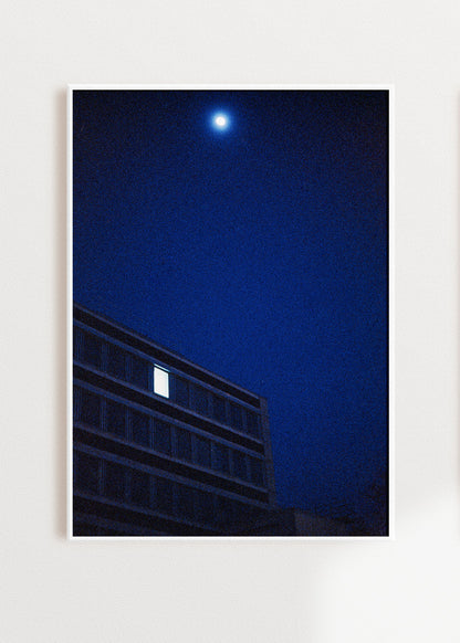 Wandbild "Mond über Büro"
