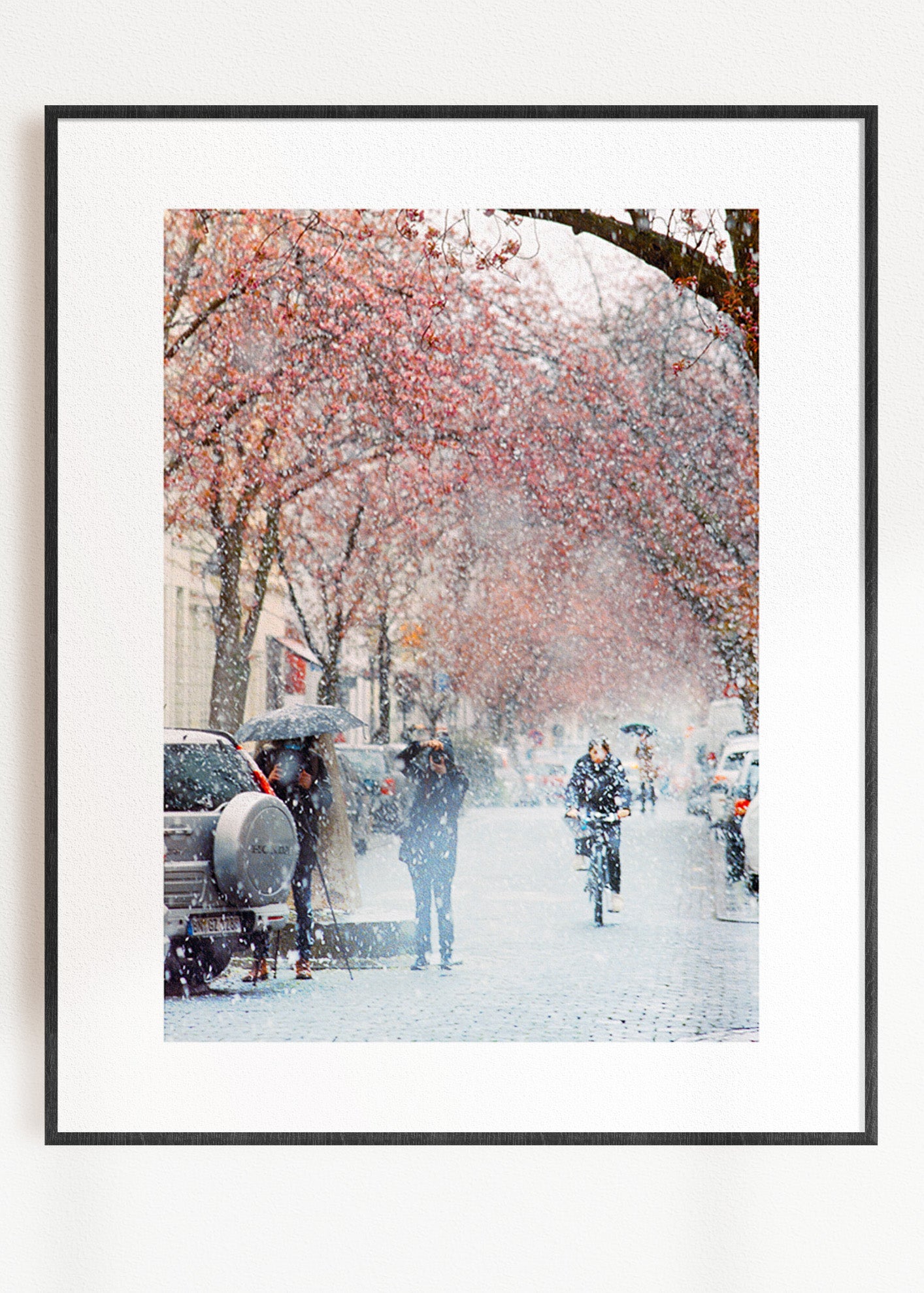 Wandbild "Kirschblüte im Schnee 2"
